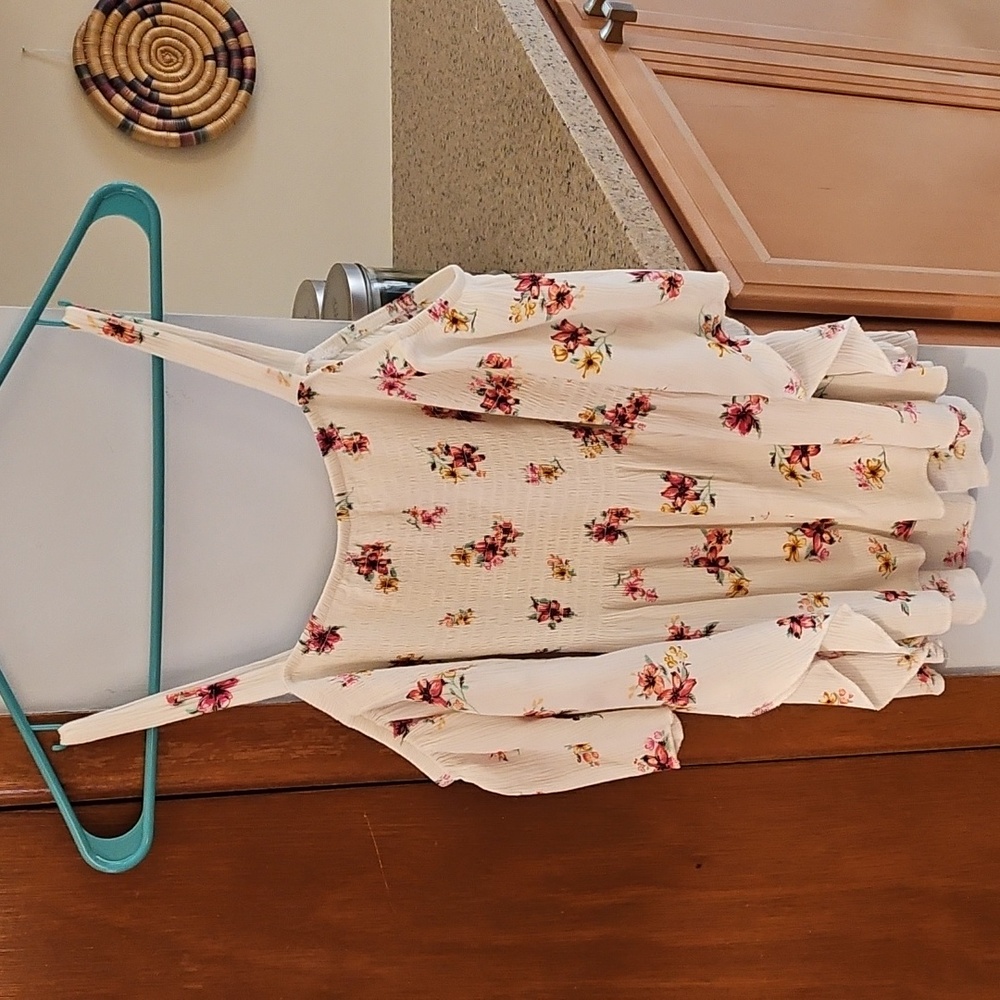 Floral Cream Women's Top with smocking